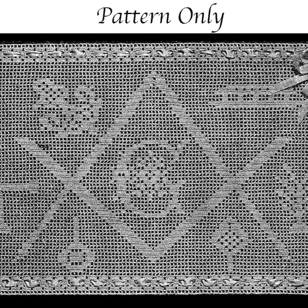 1918 Masonic Filet Crochet Pattern, Masonic Charted Design for Knitting, Crochet, Beading and More