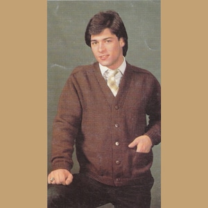 Men&#39;s Cardigan Knitting Pattern with Pockets (Digital Pattern)