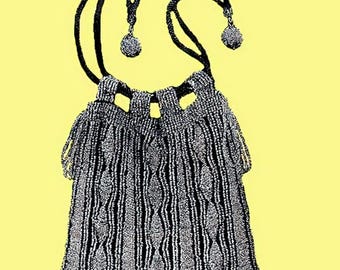Vintage Bead Knit Purse Pattern, The Wellesley, Digital Knitting Pattern