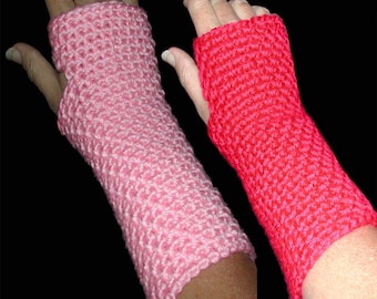 Patrón de guantes sin dedos tejidos a crochet fácil, patrón de crochet digital