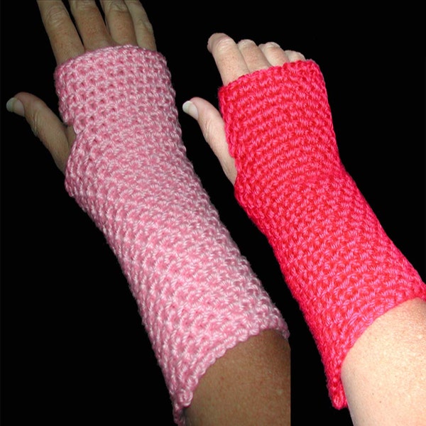 Easy Crocheted Fingerless Gloves Pattern, Digital Crochet Pattern