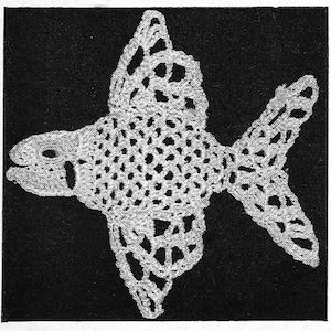 1950s Fish Crochet Applique Pattern (Digital Pattern)