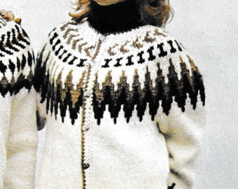 Vintage Icelandic Sweater Knitting Pattern: Hulda Lopi Yarn (Digital Pattern)