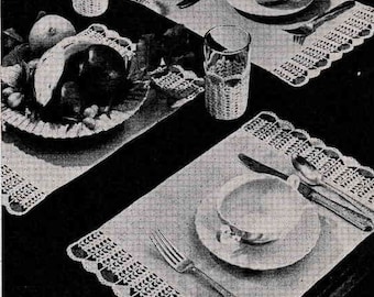 1941 Glass Cozy and Place Mat Crochet Patterns, Digital Crochet Pattern
