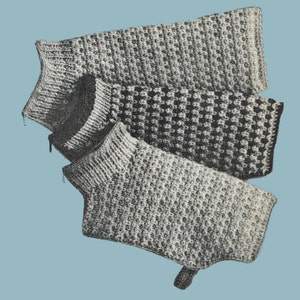 Jaren 60 gebreide tweed hondenjaspatroon