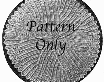 Vintage Knit Place Mat Pattern: Openwork Scalloped Edge (Digital Pattern)