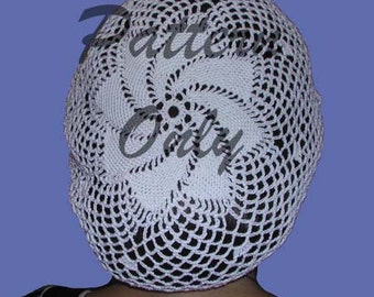 Pinwheel Snood Hair Net Pattern, Easy Crochet Hair Snood Pattern