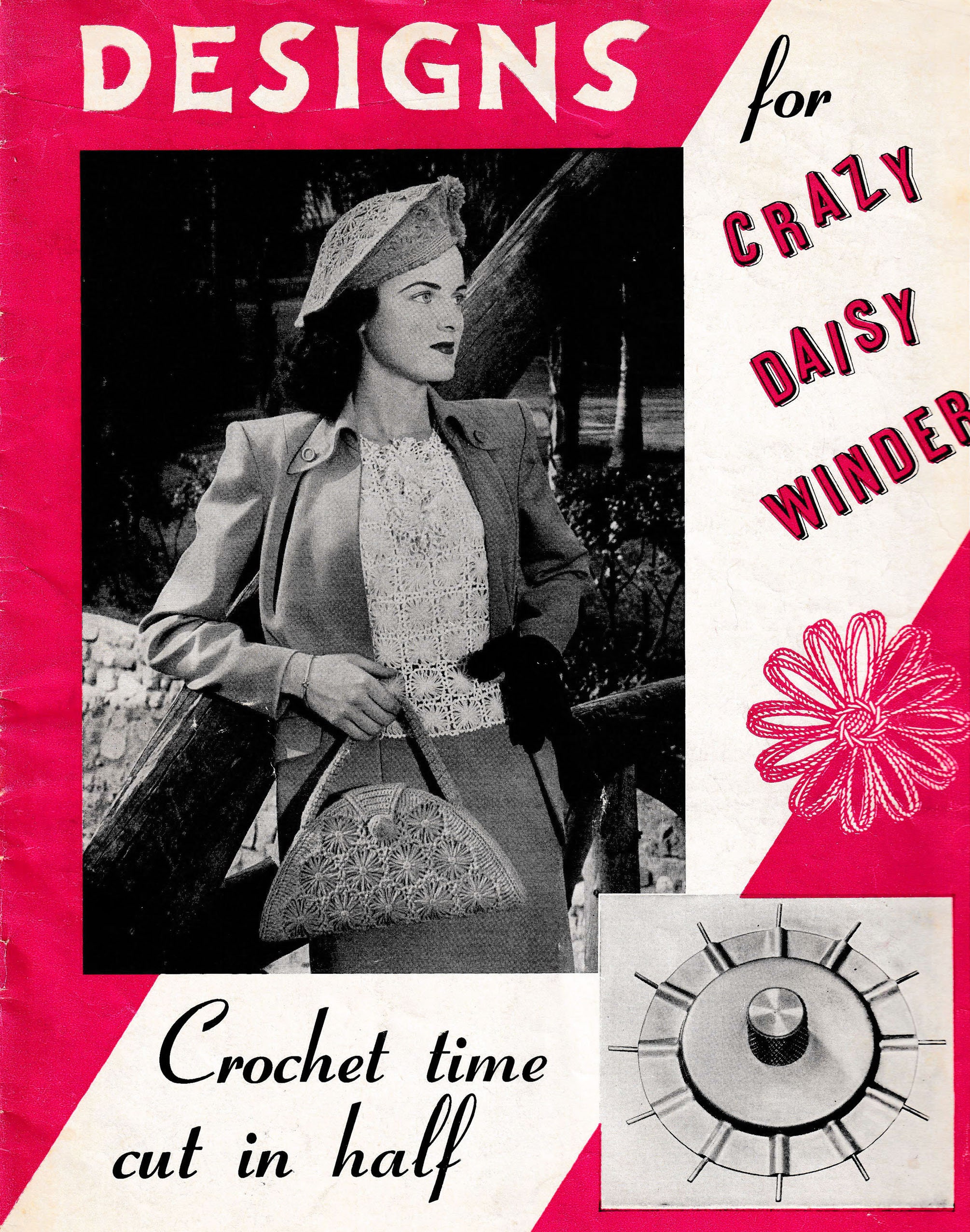 1940s Designs for Crazy Daisy Winder, Vintage Flower Loom Patterns