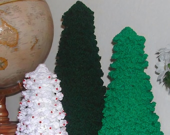 Modello facile per alberi di Natale all'uncinetto: 3 misure (modello digitale)