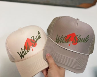 Wild Soul Trucker Hat, western trucker hat, cowgirl hat, summer hat, gift, Christmas gift