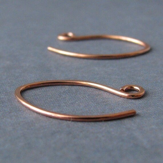 Hammered Copper Ear Wires Handmade Earring Components Mini Etsy