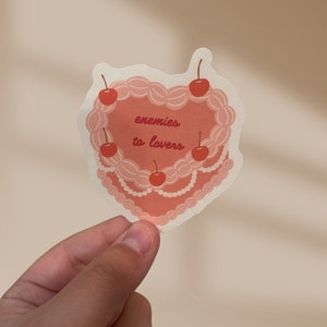 enemies to lovers cake sticker, bookish stickers, rivals to lovers sticker bookish merch, bookish aesthetic, cake aesthetic, book lover gift