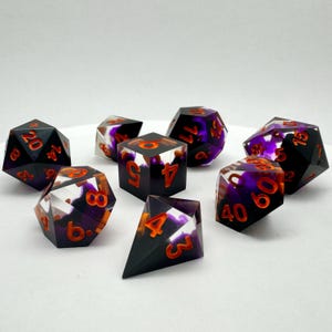 Trick or Treat Dice Set (Halloween)- Handmade, Resin, Sharp-Edge, for TTRPGs