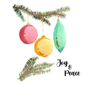 Set de 6 tarjetas navideñas originales en acuarela, con 2 diseños diferentes, interior en blanco y sobres incluidos. ¡Perfectas para enviar a alguien especial!