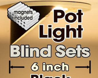6" Pot Light Glare Blinds, Black with Magnets