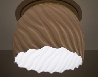 Down Light Shade - Wavy Swirl - Recessed Lighting Cover for Glare Reduction,