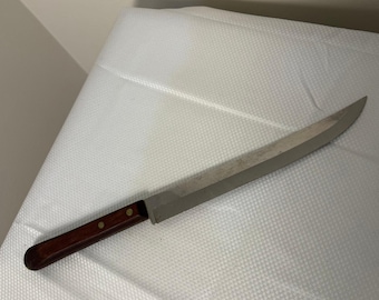 Cuchillo de trinchar y rebanar Craftsman Vanadium Stainless USA de 23 cm (9 pulgadas) con mango de madera.