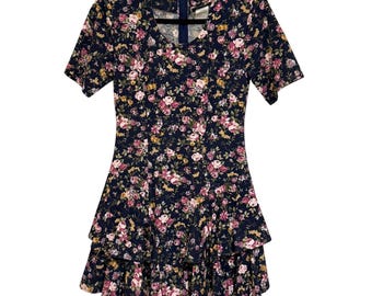 Vintage 90s En Focus Studio Floral Dress Drop Waist Cottagecore 5/6