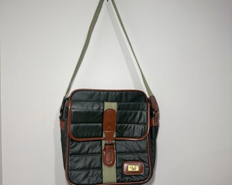 Bolso bandolera vintage Diane Von Furstenberg acolchado en verde y marrón
