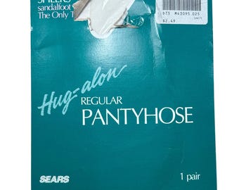 Medias vintage Sears Hug-alon de corte completo, cortas, transparentes, color blanco