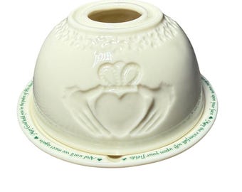 Lámpara de hadas Claddagh vintage con trébol de bendición irlandesa y portavelas