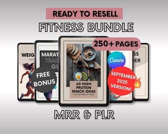 Pakiet fitness z MRR i PLR gotowy do odsprzedaży, planery fitness PLR i e-booki o fitnessie, dziennik odchudzania, przewodnik po przekąskach bogatych w białko