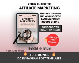 Your Guide to Affiliate Marketing Ebook with PLR & MRR, Affiliate Marketing MRR Guide, Done-For-You Digital Marketing Guide