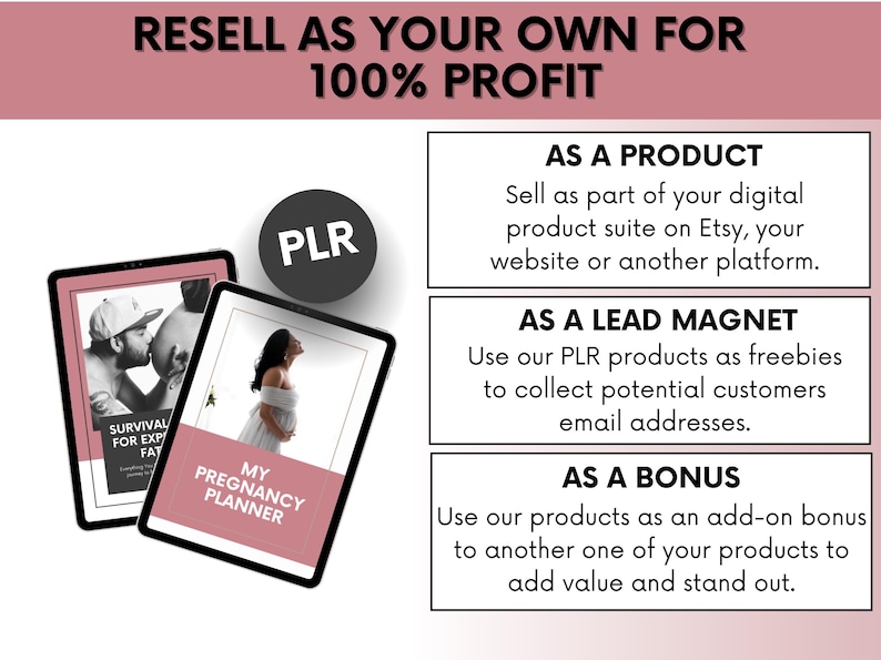 Pregnancy Bundle With MRR and PLR, Pregnancy Planner Canva With Master Resell Rights, DFY Editable Digital Pregnancy Templates Bundle image 6