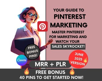 Pinterest Marketing Beginners Guide with Master-Resell-Rights, Pinterest Guide PLR, Done-For-You Pinterest Marketing Ebook Ready to Resell