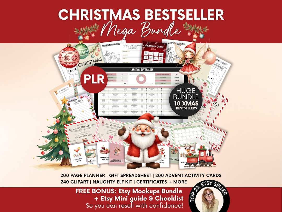 Christmas Bestseller Digital Product PLR Bundle, Christmas Planner Gift ...