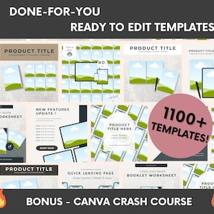1100+ Etsy Listing Mockup Bundle With MRR Ready to Resell, Ready to Edit In Canva Templates, Done-For-You Digital Products Mockups PLR image 5