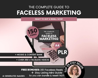 Der komplette Führer zum gesichtslosen digitalen Marketing-Ebook mit PLR und MRR, lernen und wiederverkaufen Done-for-You gesichtslosen Marketingkurs
