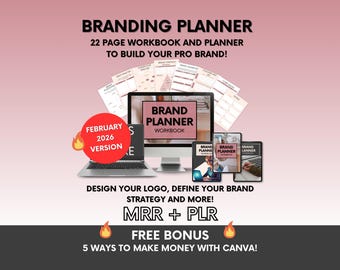 Brand Planner and Workbook for Brand Building with Master Resell Rights, PLR Brand Strategy Workbook, DFY Business Brand Kit for Beginners