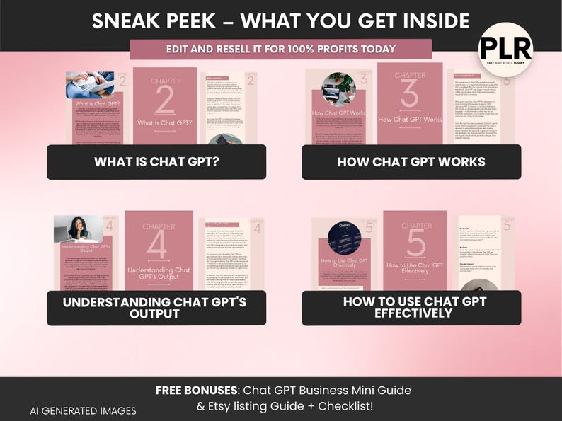 The Beginners Guide to ChatGPT Ebook with Master-Resell-Rights, ChatGPT Book for Business, ChatGPT PLR AI Guide to Resell on Etsy image 5
