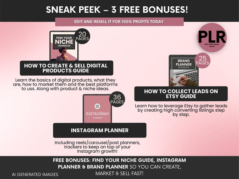 How To Create and Sell Digital Products Kit For Beginners with MRR and PLR, DFY Digital Marketing Ebook Bundle, Etsy and Instagram Marketing image 8