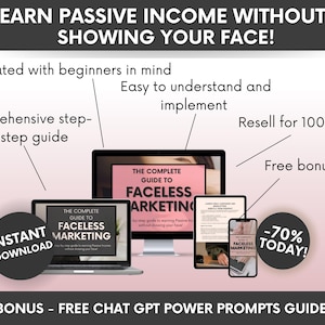 The Complete Guide To Faceless Digital Marketing Ebook with PLR and MRR, Learn and Resell Done-For-You Faceless Marketing Course image 3