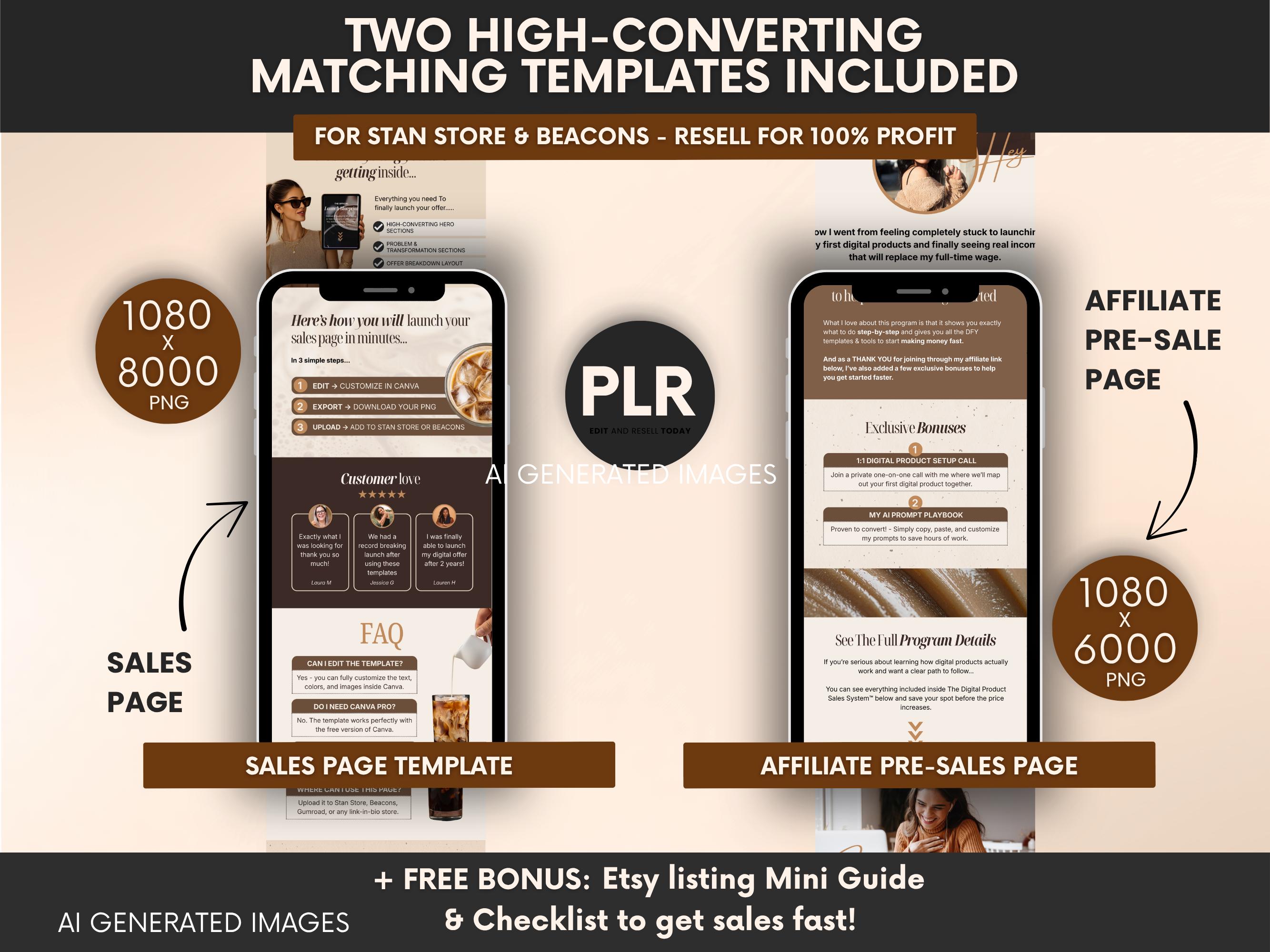 Stan Store Beacons Sales Page Template PLR, Editable Canva Sales Page ...