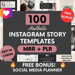 100 DFY Aesthetic Instagram Story Templates With Private Label and Master Resell Rights, PLR Instagram Templates, DFY Instagram Stories