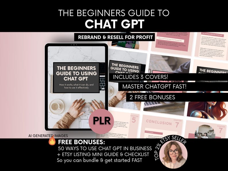 The Beginners Guide to ChatGPT Ebook with Master-Resell-Rights, ChatGPT Book for Business, ChatGPT PLR AI Guide to Resell on Etsy image 1