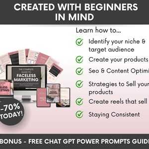 The Complete Guide To Faceless Digital Marketing Ebook with PLR and MRR, Learn and Resell Done-For-You Faceless Marketing Course image 2