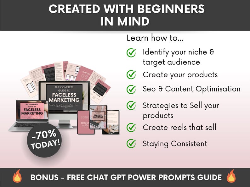The Complete Guide To Faceless Digital Marketing Ebook with PLR and MRR, Learn and Resell Done-For-You Faceless Marketing Course image 2