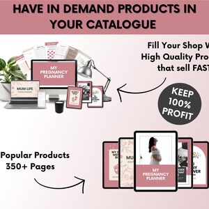Pregnancy Bundle With MRR and PLR, Pregnancy Planner Canva With Master Resell Rights, DFY Editable Digital Pregnancy Templates Bundle image 3