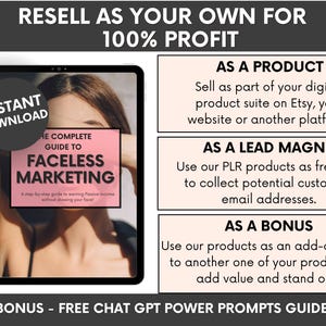 The Complete Guide To Faceless Digital Marketing Ebook with PLR and MRR, Learn and Resell Done-For-You Faceless Marketing Course image 6