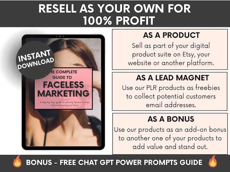 The Complete Guide To Faceless Digital Marketing Ebook with PLR and MRR, Learn and Resell Done-For-You Faceless Marketing Course image 6