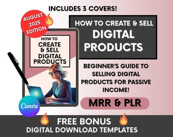 How To Create and Sell Digital Products Guide For Beginners with MRR and PLR, DFY Digital Marketing Ebook, Done For You Ebook to Resell