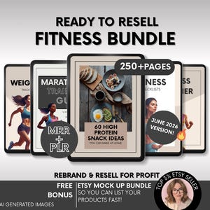 Pakiet fitness z MRR i PLR gotowy do odsprzedaży, planery fitness PLR i e-booki o fitnessie, dziennik odchudzania, przewodnik po przekąskach bogatych w białko