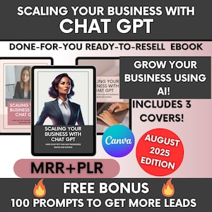Scaling Your Business With ChatGPT Ebook with Master-Resell-Rights, DFY ChatGPT for Business Growth Guide PLR, AI Ebook Ready-to-resell