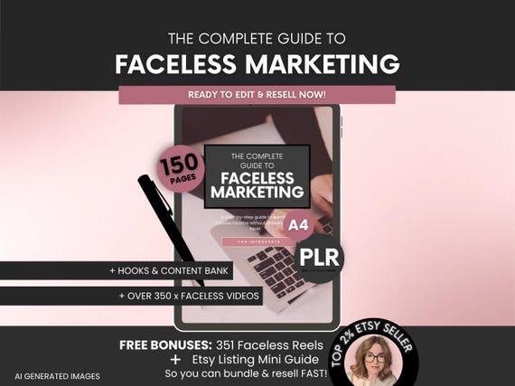 The Complete Guide To Faceless Digital Marketing Ebook with PLR and MRR, Learn and Resell Done-For-You Faceless Marketing Course