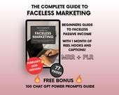 The Complete Guide To Faceless Digital Marketing Ebook with PLR and MRR, Learn and Resell Done-For-You Faceless Marketing Course