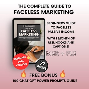 O Guia Completo de Marketing Digital Sem Rosto (e-book com PLR e MRR): Aprenda e Revenda - Curso Pronto para Uso de Marketing Sem Rosto